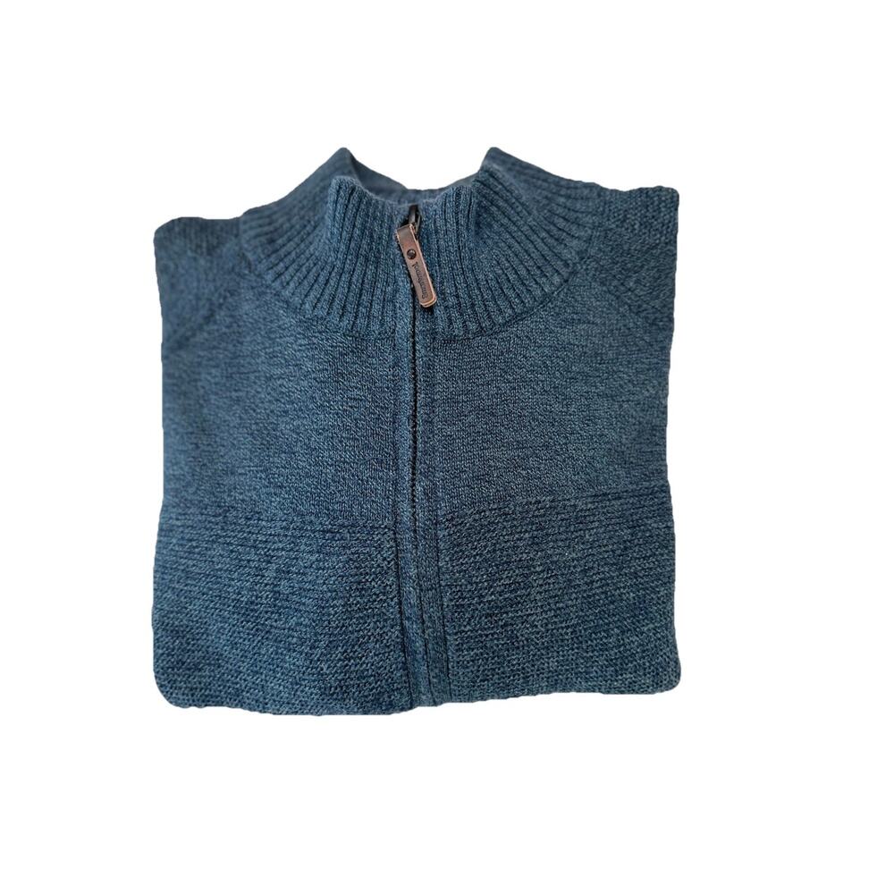 Smartwool Mens Large Ripple Ridge 1/4 Zip Sweater Blue Wool Blend Pullover - Picture 8 of 8